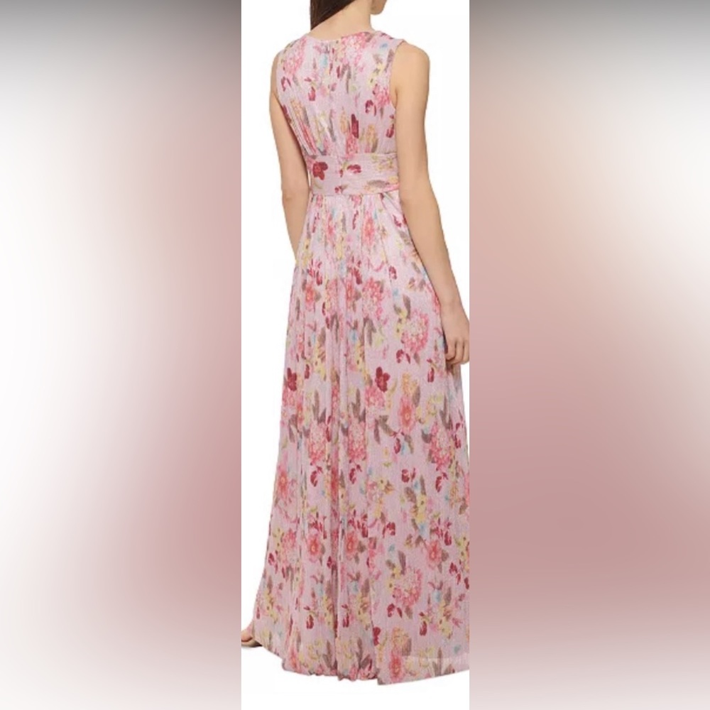 Jessica Howard Women's Metallic
Pleated Chiffon Gown In Pink Mu...